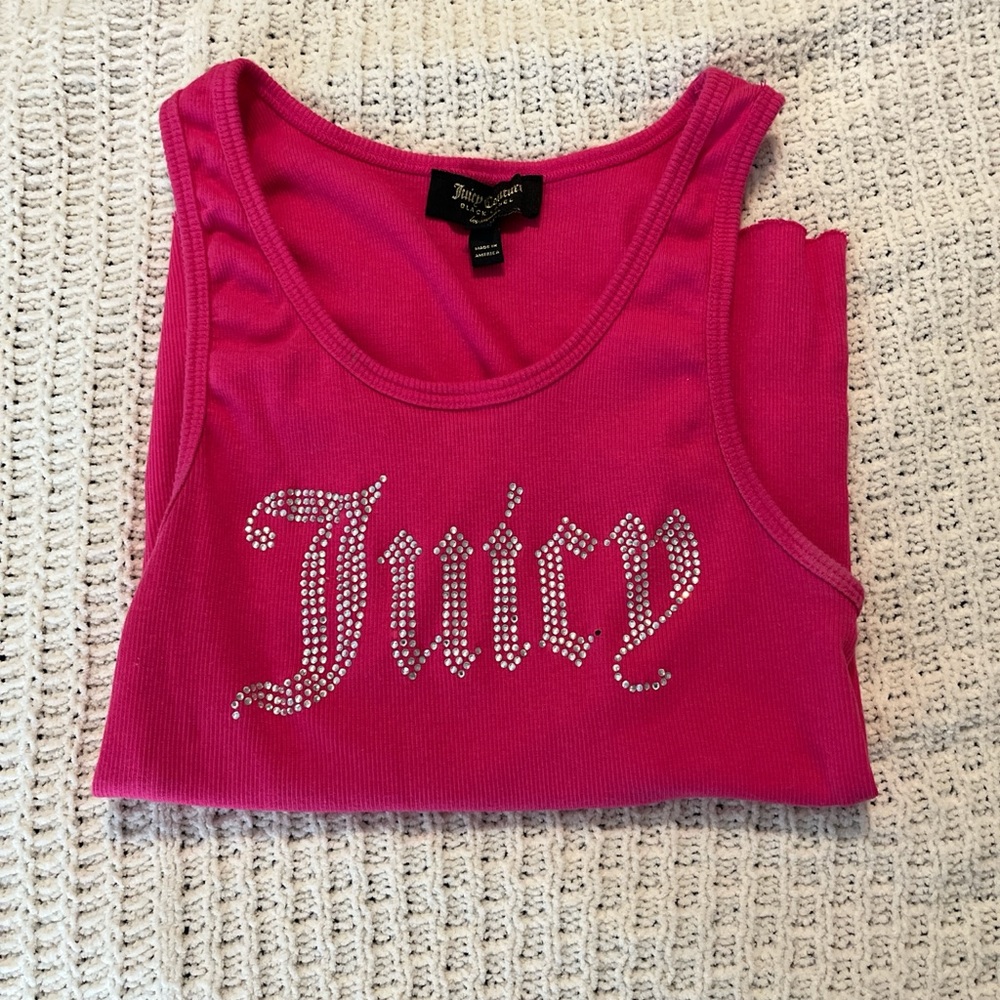 Juicy Couture Fuchsia Tank with Rhinestone Logo